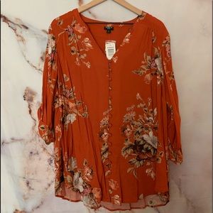 Harper - Floral Challis Button loop blouse Torrid